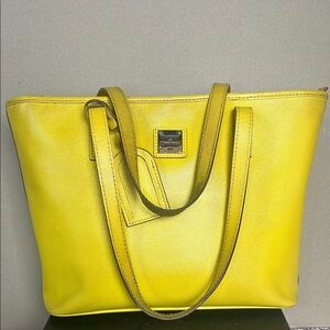 Dooney & Bourke Yellow Leather Tote Bag